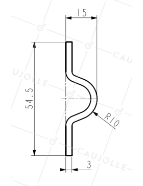 CARTÓN DE 5 RAILS DE 2 METROS A VISORES EN ACERO GALVANIZADO FUERTE ESPESOR 3 MM Canal REDONDA DE 19 MM