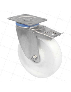 Rotante EN INOX 304 A FRENO DIÁMETRO 200 MM CARGA 1000 KG - INOX PIV RENF 200AF • Caujolle