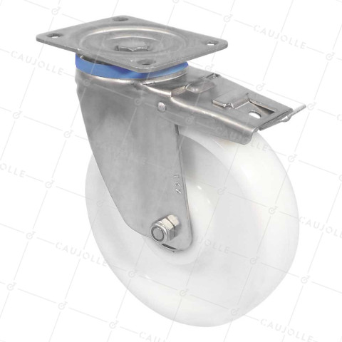 Rotante EN INOX 304 A FRENO DIÁMETRO 200 MM CARGA 1000 KG - INOX PIV RENF 200AF • Caujolle