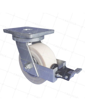 ROTANTE GIRATORIA CON FRENOS DE NAILON DIÁMETRO 250 MM CARGA 7500 KG - STEC NYLON 250P CON FRENOS • Caujolle