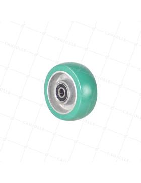 Rueda INDUSTRIAL DE POLIURETANO FLEXIBLE DIÁMETRO 100 MM CARGA 250 KG EJE 12 MM - S2016 100 RB12 • Caujolle