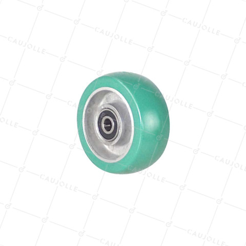 Rueda INDUSTRIAL DE POLIURETANO FLEXIBLE DIÁMETRO 100 MM CARGA 250 KG EJE 12 MM - S2016 100 RB12 • Caujolle