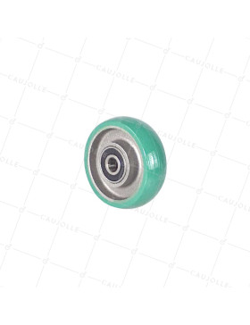 Rueda INDUSTRIAL DE POLIURETANO SUAVE DIÁMETRO 80 MM CARGA 200 KG EJE 12 MM - S2016 80 RB12 • Caujolle