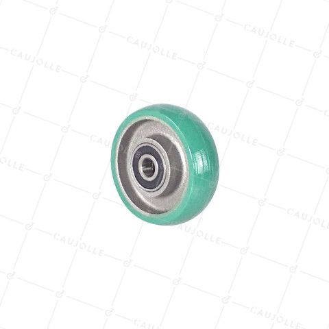 Rueda INDUSTRIAL DE POLIURETANO SUAVE DIÁMETRO 80 MM CARGA 200 KG EJE 12 MM - S2016 80 RB12 • Caujolle