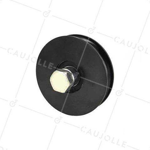 ROUE DE PORTAIL COULISSANT NOIRE ULTRA-RÉSISTANTE GORGE RONDE DE 16 MM DIAMÈTRE 90 MM • Caujolle