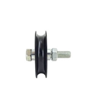 ROUE DE PORTAIL COULISSANT NOIRE ULTRA-RÉSISTANTE GORGE RONDE DE 16 MM DIAMÈTRE 90 MM