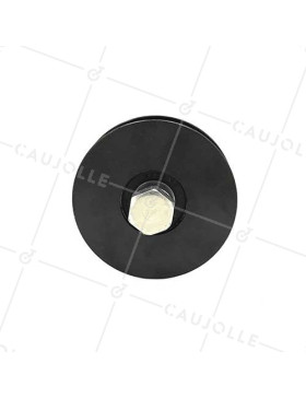 ROUE DE PORTAIL COULISSANT NOIRE ULTRA-RÉSISTANTE GORGE RONDE DE 16 MM DIAMÈTRE 90 MM