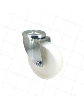 Rotante DE MANUTENCIÓN NYLON A Orificio de fijación DIÁMETRO 125MM CARGA 100 KG A FIJACIÓN DE 12 MM - S06N125L • Caujolle
