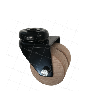 Rotante A Orificio de fijación DE MADERA DIÁMETRO 50 MM CARGA 50 KG MADERA ORIGEN FRANCIA - S170.O NEGRA • Caujolle