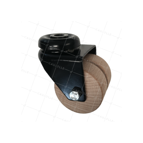 Rotante A Orificio de fijación DE MADERA DIÁMETRO 50 MM CARGA 50 KG MADERA ORIGEN FRANCIA - S170.O NEGRA • Caujolle