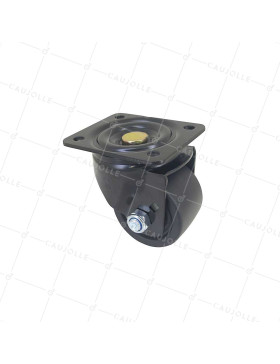 Rotante PIVOTANTE EXTRA BAJA EN NYLON FIBRA DIÁMETRO 75 MM CARGA 600 KG - BLACK SURB 75P • Caujolle