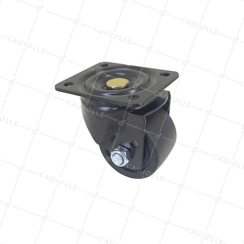 Rotante PIVOTANTE EXTRA BAJA EN NYLON FIBRA DIÁMETRO 75 MM CARGA 600 KG - BLACK SURB 75P