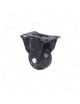 Rotante FIJA NEGRA DE MANIPULACIÓN POLIURETANO DIÁMETRO 50 MM CARGA 40KG - S7PU 50 NEGRA • Caujolle
