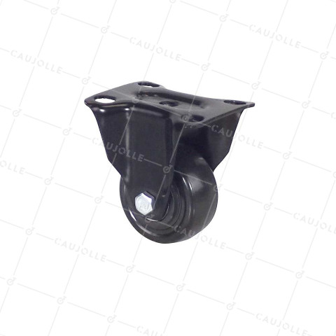 Rotante FIJA NEGRA DE MANIPULACIÓN POLIURETANO DIÁMETRO 50 MM CARGA 40KG - S7PU 50 NEGRA • Caujolle