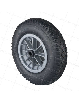 ROUE DE BROUETTE GONFLÉE ET PNEU CRAMPONS 4APR DIAMÈTRE 400 MM CHARGE 150 KG POUR AXE DE 20 MM - S1006P 400 L20/100 4PR AGRAIRE • Caujolle
