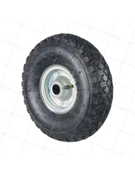 RUEDA DE CARRETILLA INFLADA LLANTA DE CHAPA DIÁMETRO 270 MM CARGA 150KG EJE 25 MM - S2700T 270 MM R25 4.00-4 • Caujolle