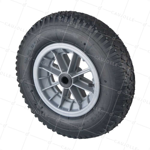 RUEDA DE CARRETILLA INFLABLE ULTRA REFORZADA PARA ALBAÑILES, DIÁMETRO DE 400 MM, CARGA DE 150 KG, EJE DE 20 MM - S1006 4PRP • Caujolle