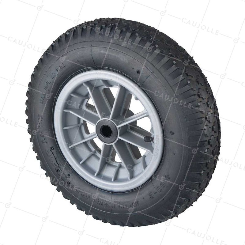 RUEDA DE CARRETILLA INFLABLE ULTRA REFORZADA PARA ALBAÑILES, DIÁMETRO DE 400 MM, CARGA DE 150 KG, EJE DE 20 MM - S1006 4PRP