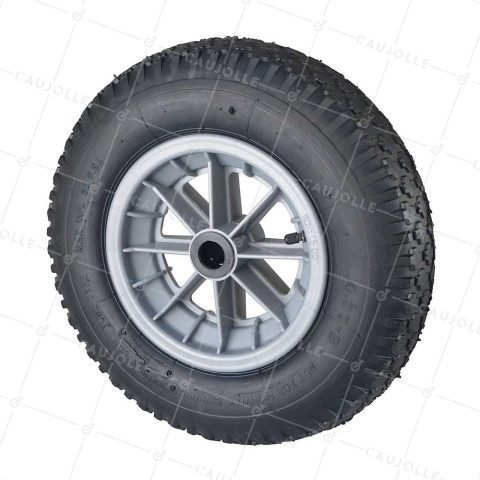 RUEDA DE CARRETILLA INFLABLE ULTRA REFORZADA PARA ALBAÑILES, DIÁMETRO DE 400 MM, CARGA DE 250 KG, EJE DE 25 MM - S1006 4PRP • Caujolle