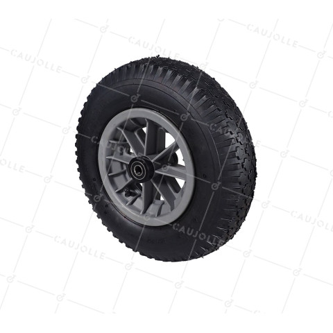 Rueda de carretilla INFLABLE ULTRA REFORZADA DIÁMETRO 400 MM CARGA 150 KG PARA EJE DE 16 MM CON Cojinete A BOLAS - S1006P 400/8 4PR AGR R BOLAS 16 • Caujolle