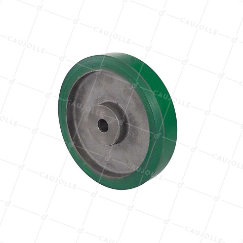 Rueda DE ENTRENAMIENTO A CLAVETER EN POLIURETANO SUAVE DIÁMETRO 250/50 MM CARGA 1100KG - SFPU SUAVE 250/50 A CLAVETER VERDE A25 • Caujolle