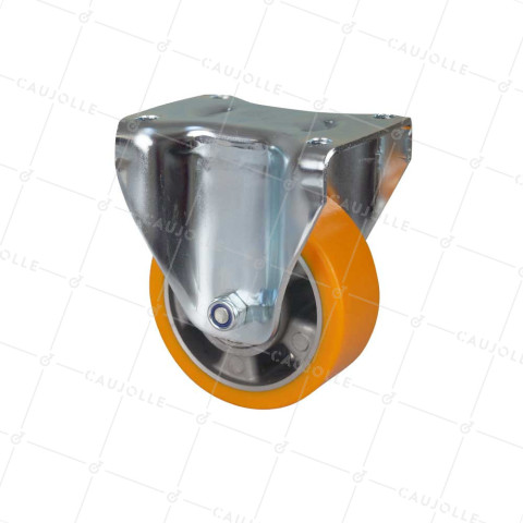 RUEDA FIJA DE POLIURETANO Y LLANTA DE ALUMINIO CON UN DIÁMETRO DE 125 MM CARGA 350 KG - S77AR 125 • Caujolle
