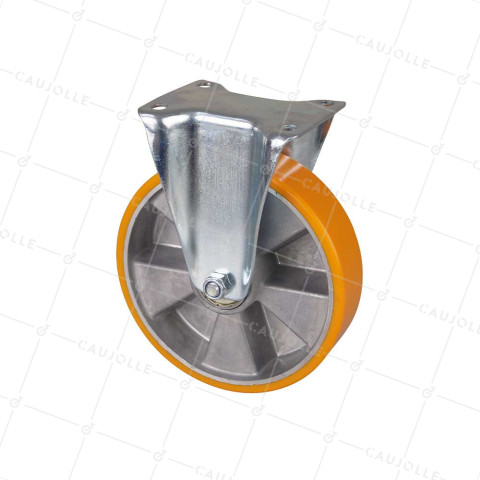 Rotante FIJA DE POLIURETANO CON ARO DE ALUMINIO DIÁMETRO 200 MM CARGA 300KG - S75AR 200 • Caujolle