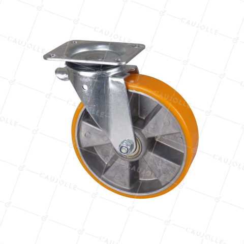 Rotante PIVOTANTE EN POLIURETANO LLANTA ALUMINIO DIÁMETRO 200 MM CARGA 300KG - S74AR 200 • Caujolle