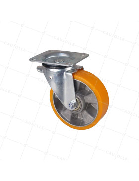 Rotante PIVOTANTE EN POLIURETANO CON ARO DE ALUMINIO DIÁMETRO 160 MM CARGA 300KG - S74AR 160 • Caujolle