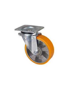 Rotante PIVOTANTE EN POLIURETANO CON ARO DE ALUMINIO DIÁMETRO 160 MM CARGA 300KG - S74AR 160