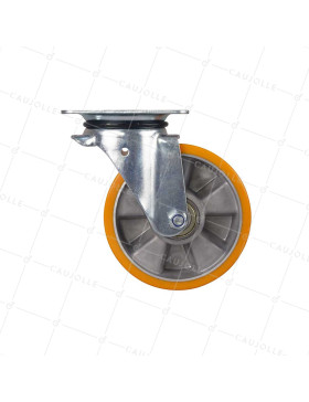 Rotante PIVOTANTE EN POLIURETANO CON ARO DE ALUMINIO DIÁMETRO 160 MM CARGA 300KG - S74AR 160