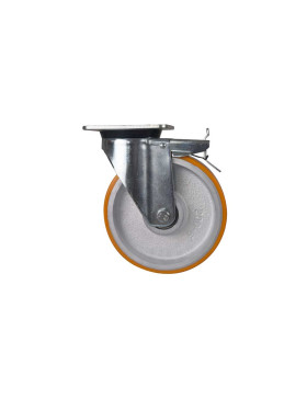 RUEDA GIRATORIA CON FRENO CON RUEDA DE FUNDICIÓN DIÁMETRO 200 MM CARGA 1000 KG CON FRENO DELANTERO - S78 SFPU 200 FRENO DELANTER